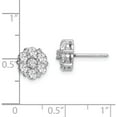 thumbnail image 5 of Sterling Silver Rhodium-Plated Cz Flower Cluster Post Earrings (9.18 X 9.18) Made In Thailand qe14953, 5 of 5