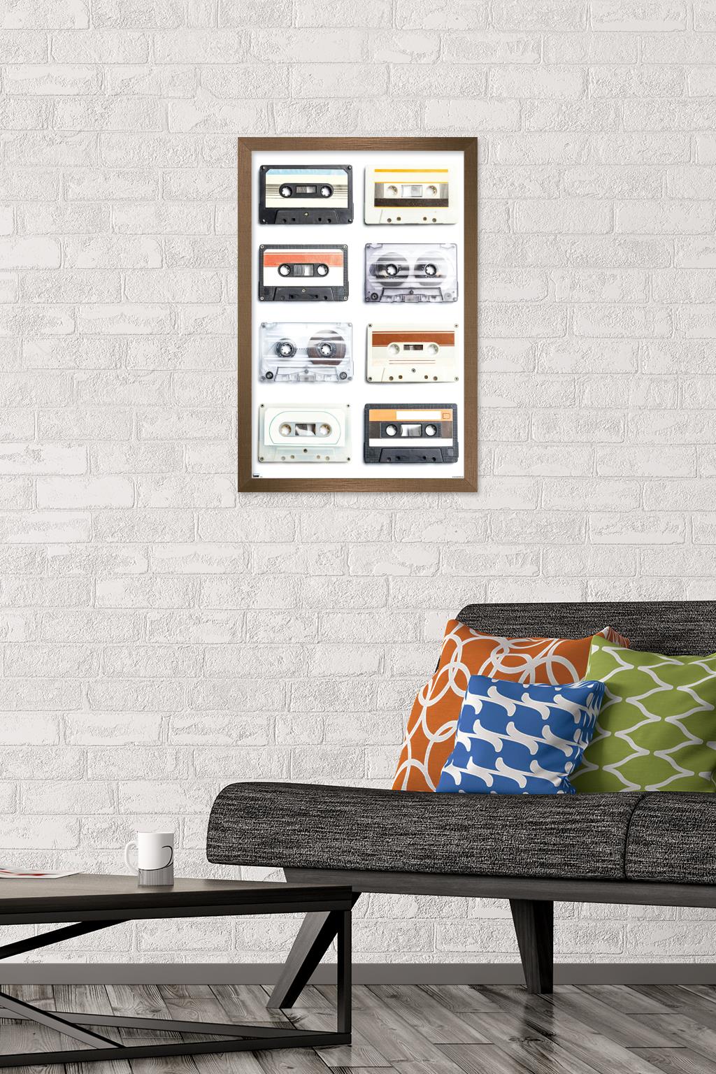 Cassettes Wall Poster, 14.725" x 22.375" Framed