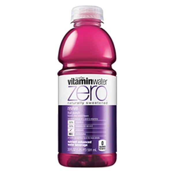 Vitamin Water Zero Revive Fruit Punch 20 oz Plastic Bottles Pack of