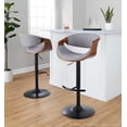 thumbnail image 2 of Curvo Adjustable Bar Stool, Chrome Bar Stools, Bar Chairs, Swivel Bar Stools, Bar Stools Set of 2, Black Bar Stools for Kitchen Counter (Light Grey), 2 of 6