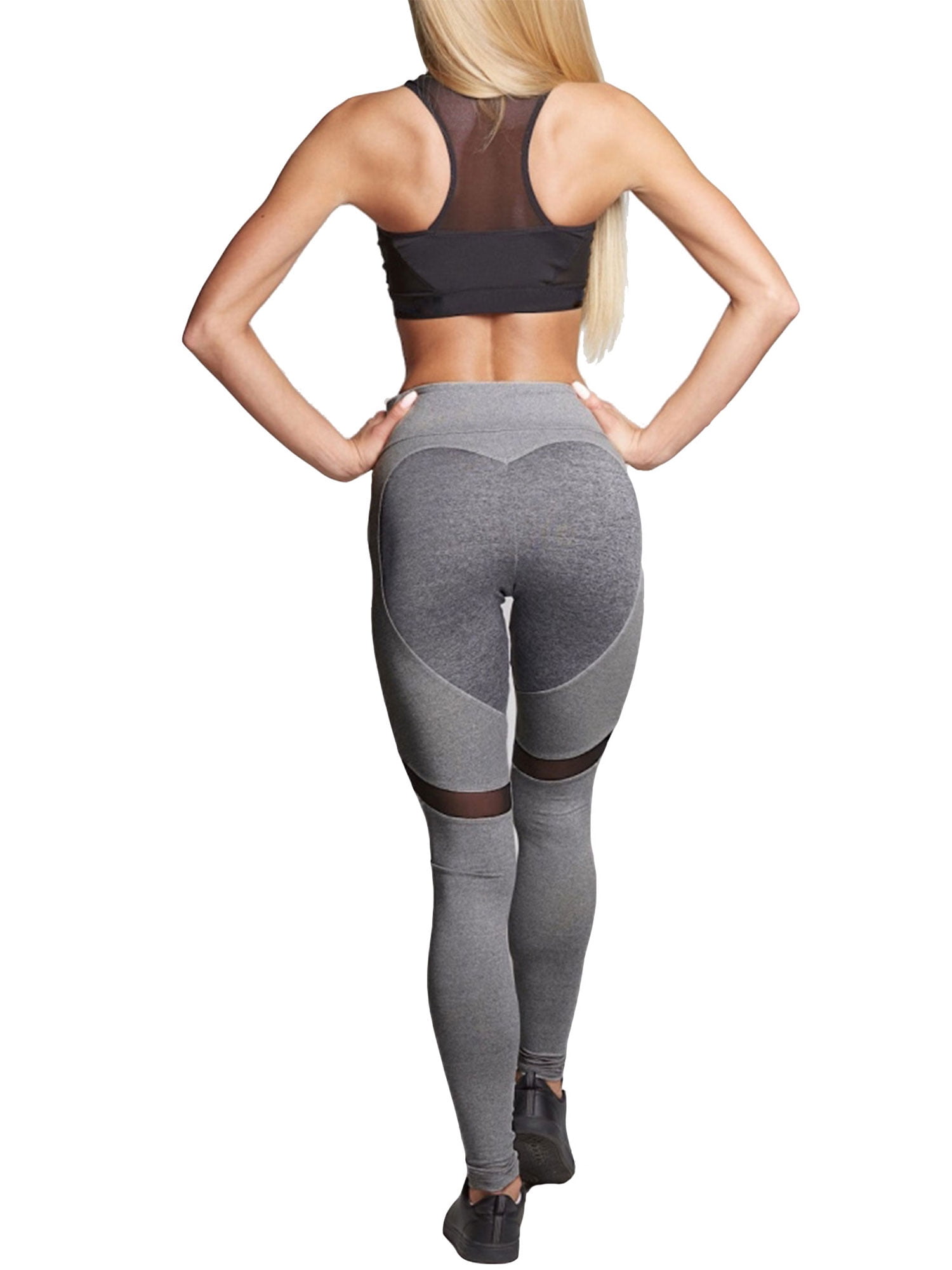 Black Gray Yoga Pants for Women Fitness 