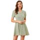 thumbnail image 1 of Vestido Camisero de Manga Corta Allegra K Estampado Floral Verde L, 1 of 6
