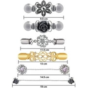 6PCS Fit Dress Cinch Clips Set, Scarf Clip, Retro Cardigan Collar Clips, Shirt clip, Dresss Clips Back Cinch, Shawl Clip Sweater Clips, Coat Chain Clips for Women Antique Flowers