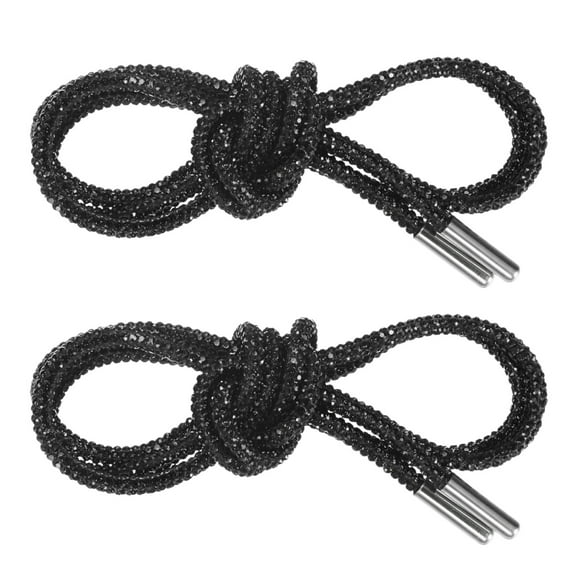 Uxcell 1-Pair Rhinestone Shoelaces 39" Crystal Cords for Sneakers Black
