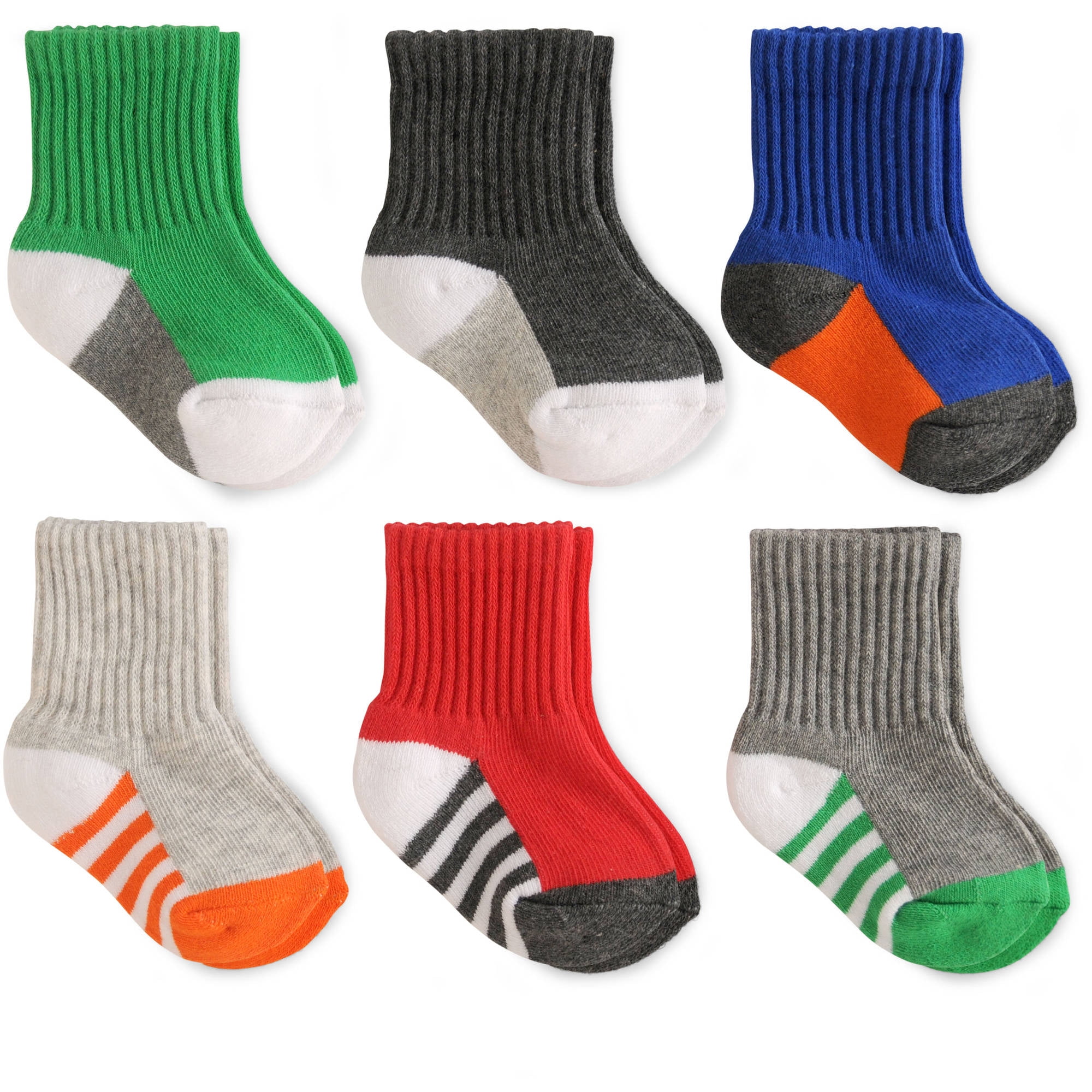 Garanimals Baby Toddler Boy Assorted Socks, 6Pack
