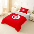 thumbnail image 2 of Manfei Tunisia Flag Twin Comforter Sets,International Culture Bedding Set,Red White,Light Gray Reversible,2pcs,1 Comforter and 1 Pillowcase, 2 of 7