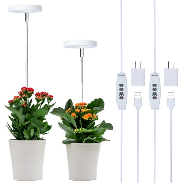 BeesClover 2 Packs Grow Lights For Indoor Plants With 9 Dimmable