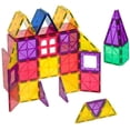 thumbnail image 1 of Playmags-Tiles 60-Piece Clear Colors Set – The Original, Award-Winning Magnetic Building Tiles – Creativity and Educational – STEM Approved, 1 of 6