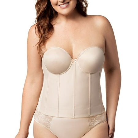 

Women s Elila 6721 Molded Strapless Longline Underwire Bra (Nude 46D)