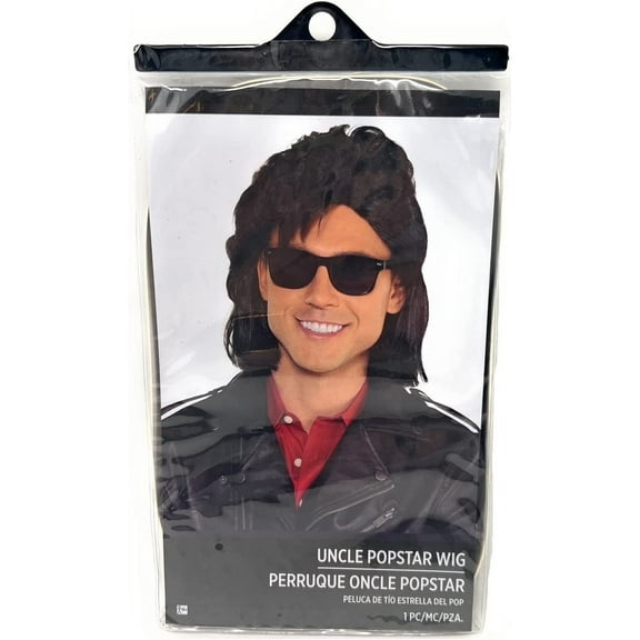 Popstar Black Costume Wig