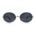 thumbnail image 5 of Mens Luxury Rimless Oval Rich Gangster Metal Rim Sunglasses Gold - Black, 5 of 8