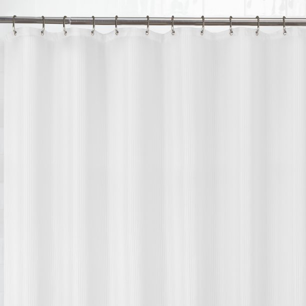 Zenna Home Ultimate Waterproof Striped Fabric Shower Curtain or Liner