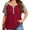 A3-Burgundy, variant on SHOWMALL Women's Plus Henley Shirts V-Neck Button-Up Short Raglan Sleeve Tops Purple Red 1X Color-block Casual Dressy Blouse