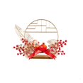 thumbnail image 2 of Meitianfacai Décorations de Fruits Rouges Joyeuses Année du Dragon Décorations Maison Ginkgo Creux, Rouge, 2 of 9