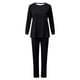 thumbnail image 5 of Conjunto de pijama de manga larga y pantalones para mujer, blusa de color liso, camisa y pantalones de poliéster, para Navidad, 5 of 5