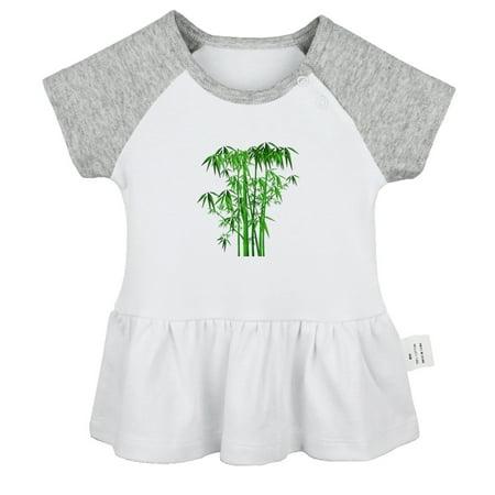 

Nature Bamboo Pattern Dresses For Baby Newborn Babies Skirts Infant Princess Dress 0-24M Kids Graphic Clothes (Gray Raglan Dresses 12-18 Months)