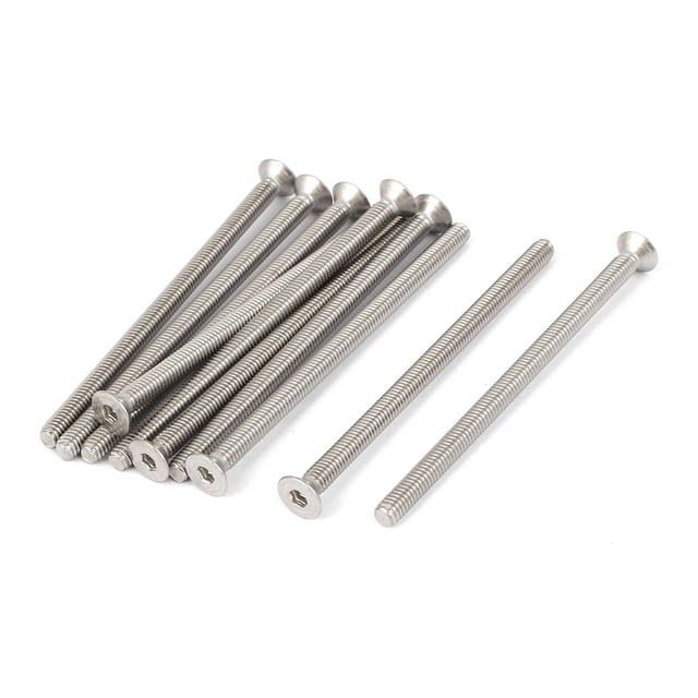 Tornillos de cabeza avellanada hexagonal de acero inoxidable M4x69mm 10 piezas
