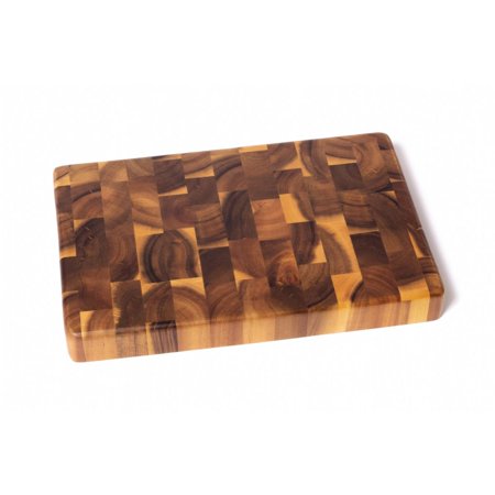 Lipper International Acacia End Grain Chopping Block With Inset Handles
