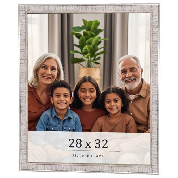 28x32 Frame White Real Wood Picture Frame Width 0.75 inches | Interior Frame Depth 0.5 inches |