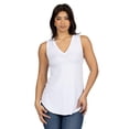 thumbnail image 2 of Womens V-Neck Round Hem Tunic Tank Top, 2 of 11
