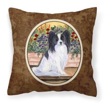 Carolines Treasures SS8210PW1414 Papillon Fabric Decorative Pillow, 14Hx14W, multicolor