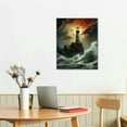 thumbnail image 3 of Nawypu Guiding Light, Lighthouse in Storm, Classic Prints Print on Canvas Wall Art, Beautiful Vintage Art for Living Room Decor, Canvas Prints, portrait,Wall, 3 of 5