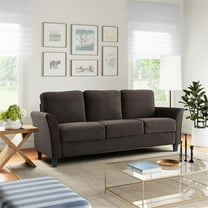 LifeStyle Solutions New Haven Sofa in Coffee Microfiber Upholstery