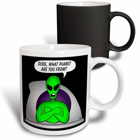 

ALIENS AND UFOS alien planet on black 11oz Magic Transforming Mug mug-28604-3