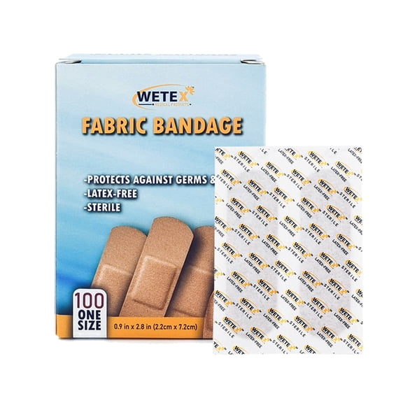 400pcs, Elastic Fabric Adhesive Bandages, Brown, Plaster