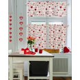 thumbnail image 5 of Valentines 3 Piece Kitchen Curtains Tiers and Valances Set Red Love Heart Window Curtains Set Romantic Decor Rod Pocket Valance for Kitchen Bedroom Living Room Valentines Decor 54 x 24 in, 5 of 6