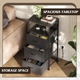 thumbnail image 2 of Mesa de noche LED WLIVE con cargador, 81 cm, color negro, 2 of 7