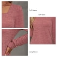 thumbnail image 5 of Puffed Sleeves, Loose Fit, Breathable Women's Casual Tee, Size S Stylish Pink Long-Sleeve Top Rawiri, 5 of 6