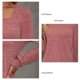thumbnail image 5 of Camiseta de manga larga para mujer, sudadera informal holgada de Color puro, sudadera transpirable a la moda para mujer, color rosa XXL, 5 of 6