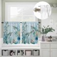thumbnail image 5 of Kitchen Window Curtains Valance and Tier Set, Ocean Sea Turtle Seaweed Coral Rod Pocket Tier Curtain Valance Set, Undersea World Marine Shell Light Filtering Cafe Curtains for Bedroom Living Room, 5 of 9