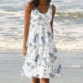 thumbnail image 1 of SMihono Robe d'Été Grande Taille pour Femmes 2023 Décontractée Aguichant Mode Été Imprimée Sans Manches Débardeur Longueur Genou Robes, 1 of 5