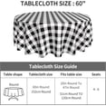 thumbnail image 2 of Round Tablecloth 60 Inch, White Black Buffalo Check Plaid Round Table Cover Waterproof Tabletop Cover Fabric Table Cover for Buffet Table, Parties, Holiday Dinner, Wedding, 2 of 8