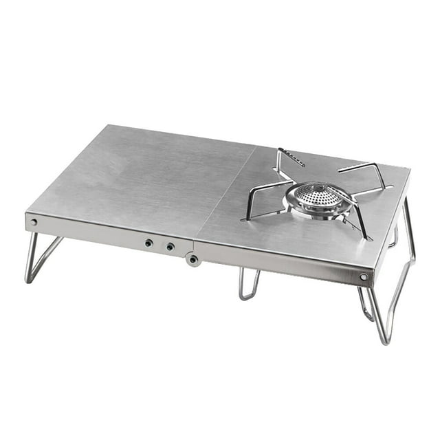 MasteelfCA Support de Brûleur Extérieur en Acier Inoxydable 1 Pce Support de Brûleur de Camping (Argent)
