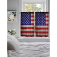 thumbnail image 4 of Kitchen Curtains 45 Inches length, American Flag Window Treatment Curtain Drapes, USA Flag Retro Lightweight Window Panels for Living Room Bedroom, 52"x45", 2 Panels, 4 of 7