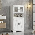 thumbnail image 3 of 50" Kitchen Pantry Storage Cabinet with Doors & Adjustable Shelves, Wooden Storage Cabinet for Kitchen Bathroom Living Room, White, 3 of 7
