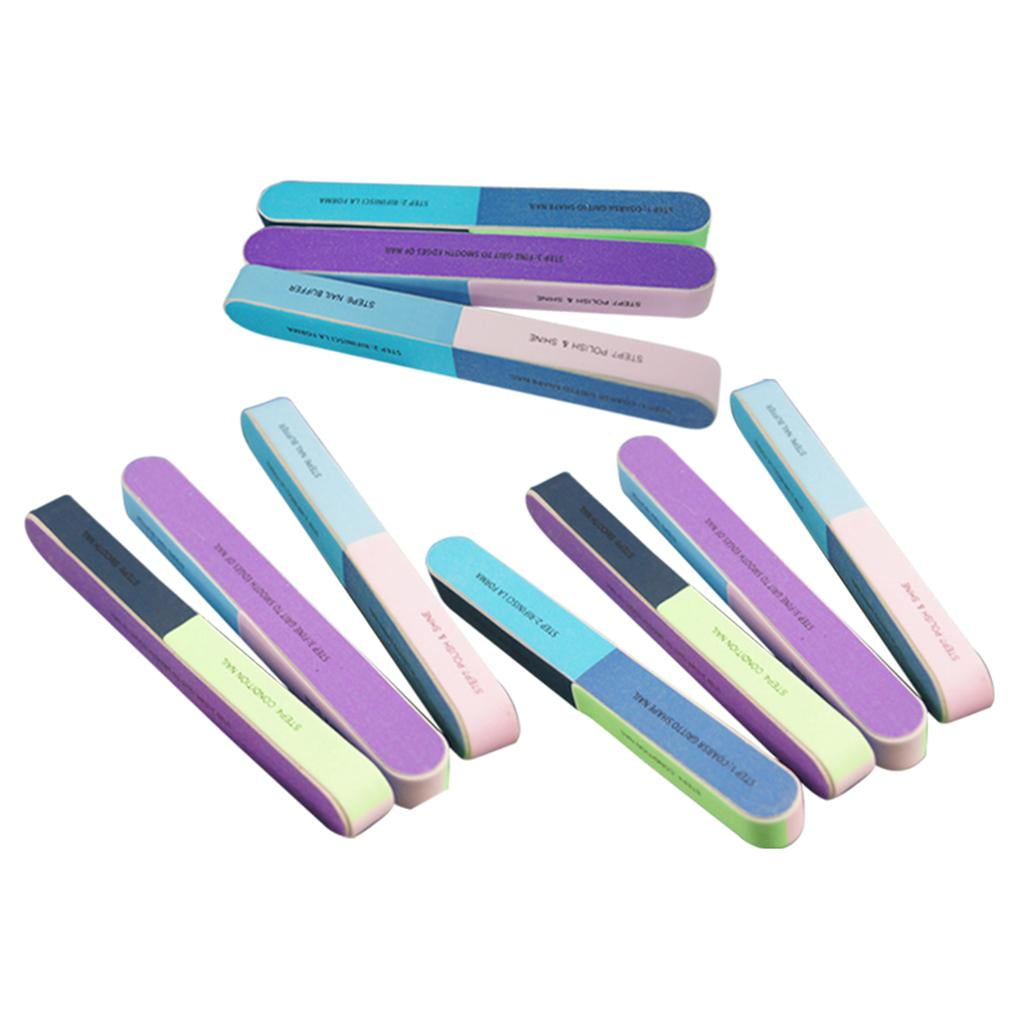 Pack Of 10 Portable Nail Art Buffing Files Buffers er Grinding Bar ...