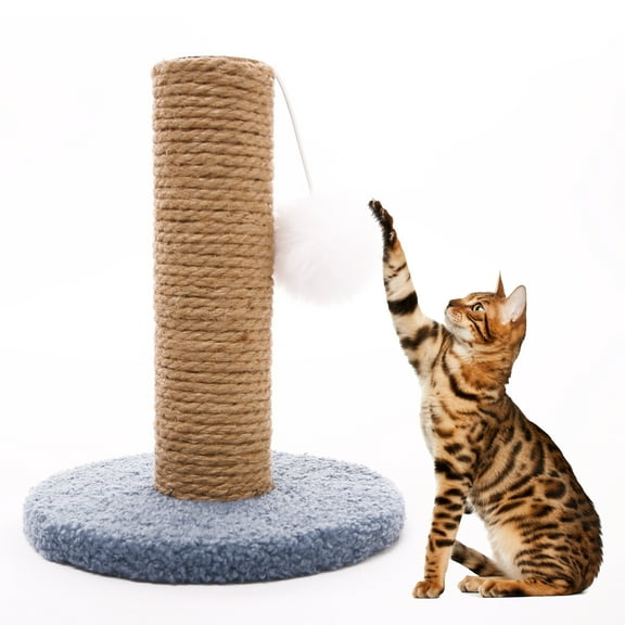 PUMYPOREITY Cat Scratching Post, Sisal Scratch Posts with Hanging Ball, Durable Sisal Rope Claw Scratcher for Cats, Pet Scratch Sturdy Scratcher Pole Tower