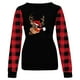 thumbnail image 4 of Puntoco Mujer Casual Sexy Moda Impresión Manga Larga Cuello Redondo Fruncido Pullover Blusa tops Puntoco Puntoco-3120, 4 of 5