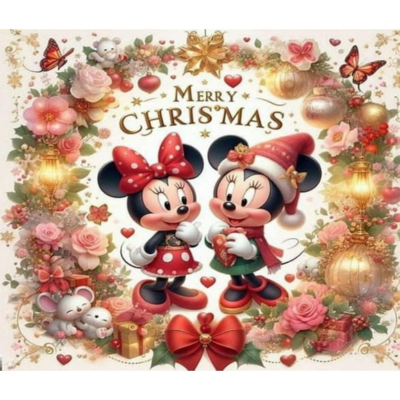 5D Mickey and Minnie Diamond Painting, Diamond Painting Moon Kits for Adults，DIY Full Drill Crystal Rhinestone Arts and Crafts, Gem Art Paints with Diamond Home Wall Decor 12x16inch