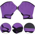 thumbnail image 5 of 1 Pair Swimming Gloves Swimming Training Gloves Help Upper Body Resistance Men Women Adults Children Purple, 5 of 5