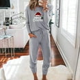 thumbnail image 4 of Tejiojio Christmas Womens Workout Sets Print Long Sleeve Sport Pullover Leisure Crop Tops + Pants Set, 4 of 6