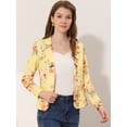 thumbnail image 2 of Chaqueta Tipo blazer Allegra K Informal con Solapa de Muesca Y Manga Larga Amarillo-Floral S, 2 of 5