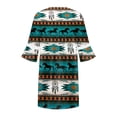 thumbnail image 5 of Puntoco Vestido De Manga Corta Con Cuello En V, Vestido De Patchwork De Encaje Con Cuello En V Estampado De Manga Media Para Mujer Verde Xxl, 5 of 5