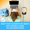 thumbnail image 6 of Bulktech Wired On-Ear Leather Headphones with Microphone and 3.5mm Connector, Bulk Wholesale, 300 Pack, Black Color, 6 of 7