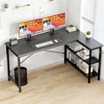 thumbnail image 4 of EDX L Shaped Computer Desk, 47 Inch Corner Desk Gaming Table Writing Study Workstation for Home Office, Black, 4 of 9