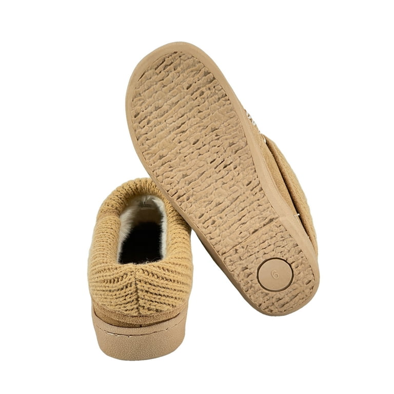 Clarks Womens Suede Leather Herringbone Pattern Cozy Clog Slipper Removable Plush Comfort Footbed Indoor Outdoor Slippers For Women 9 M US Tan Walmart